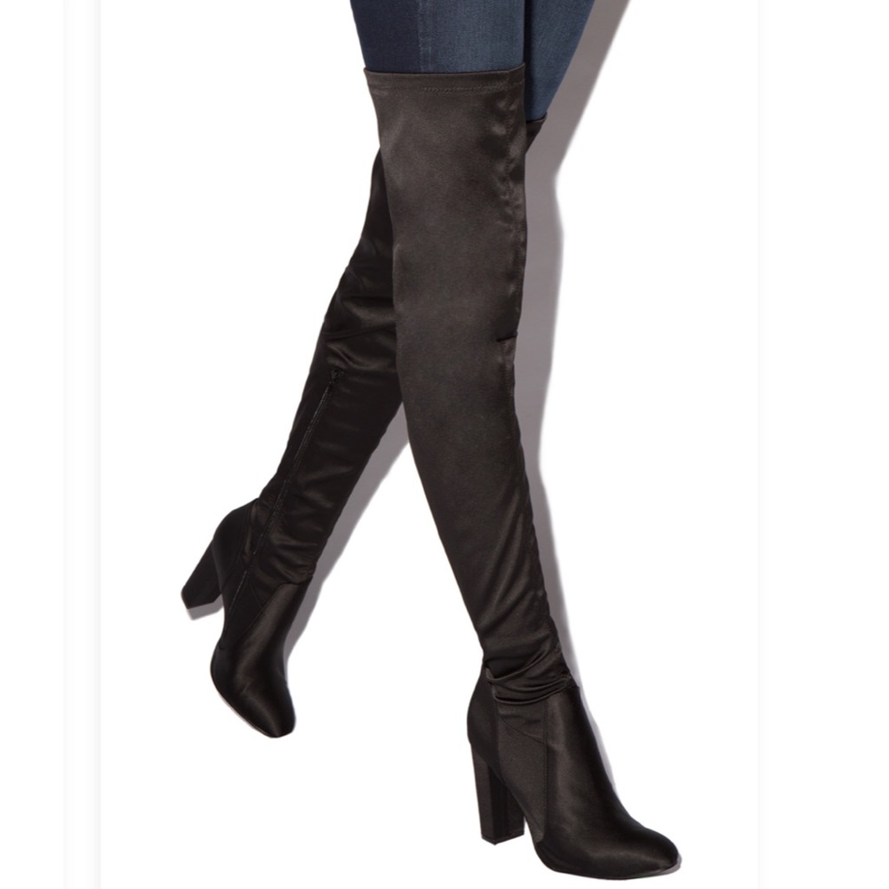 Brand New!!! Over The Knee Black Heeled Boots